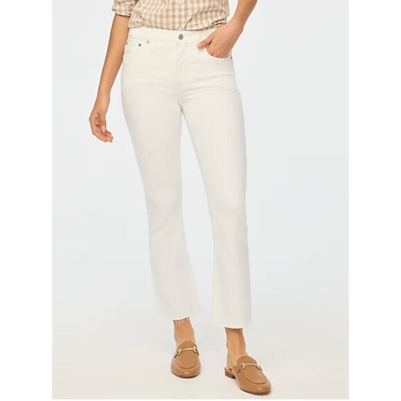 NEW J. Crew Women’s‎ Size 2 Petite white flare crop jean signature stretch (25P) - Picture 1 of 9